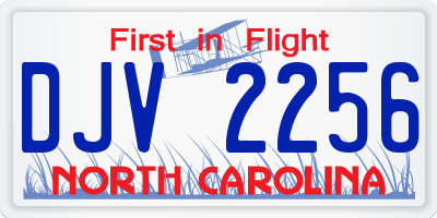 NC license plate DJV2256
