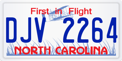 NC license plate DJV2264