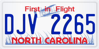 NC license plate DJV2265