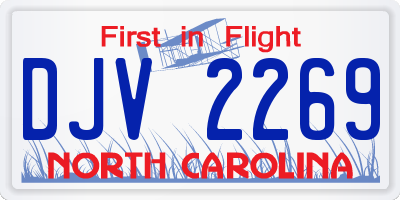NC license plate DJV2269