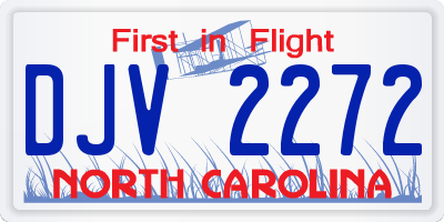 NC license plate DJV2272