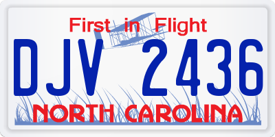 NC license plate DJV2436