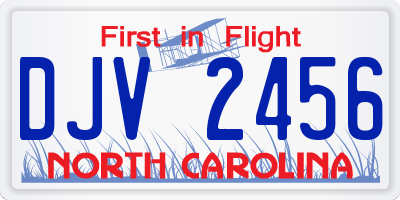 NC license plate DJV2456
