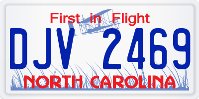 NC license plate DJV2469