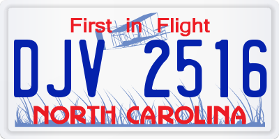 NC license plate DJV2516