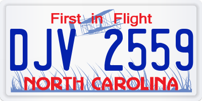 NC license plate DJV2559
