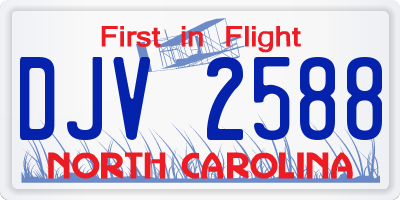 NC license plate DJV2588