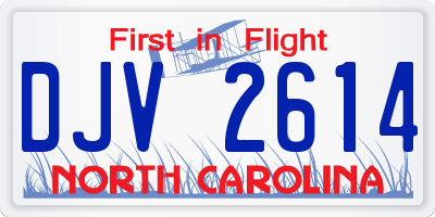 NC license plate DJV2614