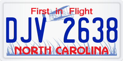NC license plate DJV2638
