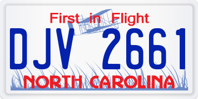NC license plate DJV2661