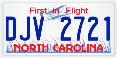 NC license plate DJV2721