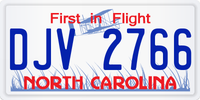NC license plate DJV2766