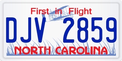 NC license plate DJV2859
