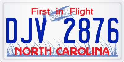 NC license plate DJV2876