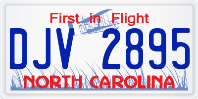 NC license plate DJV2895