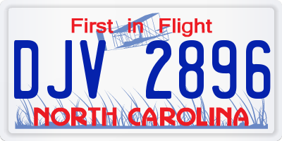 NC license plate DJV2896