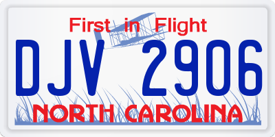 NC license plate DJV2906