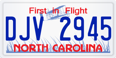NC license plate DJV2945