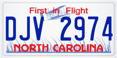 NC license plate DJV2974