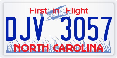 NC license plate DJV3057