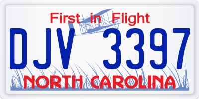 NC license plate DJV3397