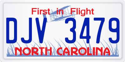 NC license plate DJV3479