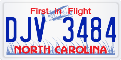 NC license plate DJV3484