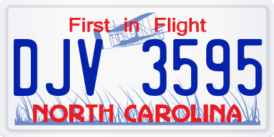NC license plate DJV3595