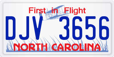 NC license plate DJV3656