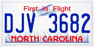 NC license plate DJV3682
