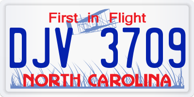 NC license plate DJV3709