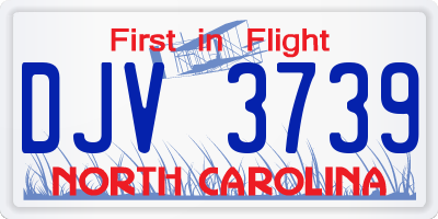 NC license plate DJV3739