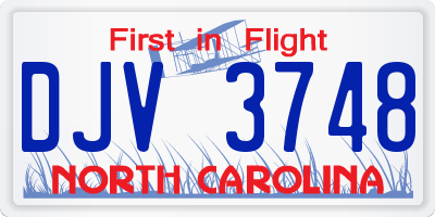 NC license plate DJV3748