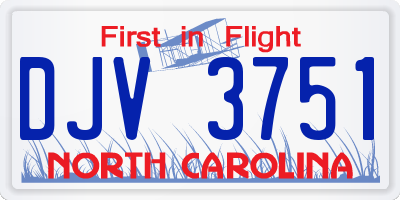 NC license plate DJV3751