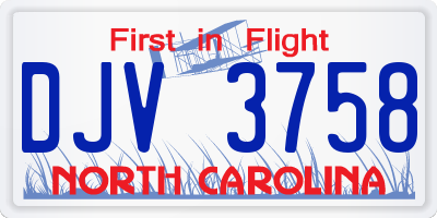 NC license plate DJV3758