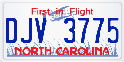 NC license plate DJV3775