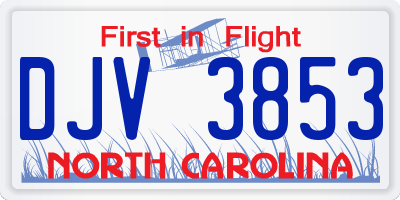 NC license plate DJV3853