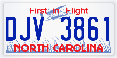 NC license plate DJV3861