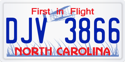 NC license plate DJV3866