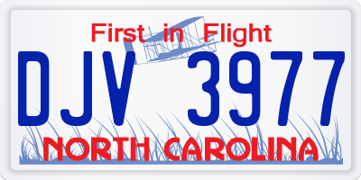 NC license plate DJV3977