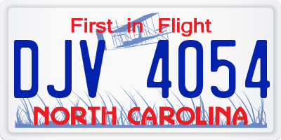 NC license plate DJV4054