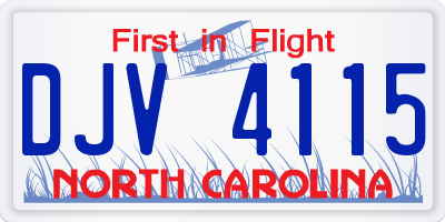 NC license plate DJV4115
