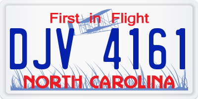 NC license plate DJV4161