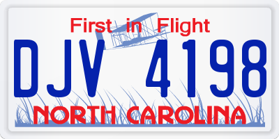 NC license plate DJV4198