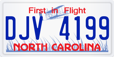NC license plate DJV4199