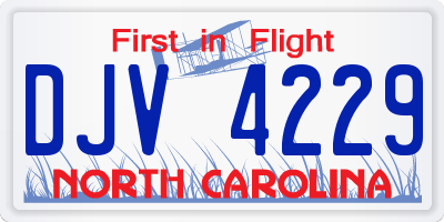 NC license plate DJV4229