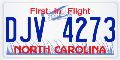 NC license plate DJV4273