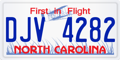 NC license plate DJV4282
