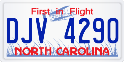 NC license plate DJV4290