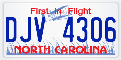 NC license plate DJV4306